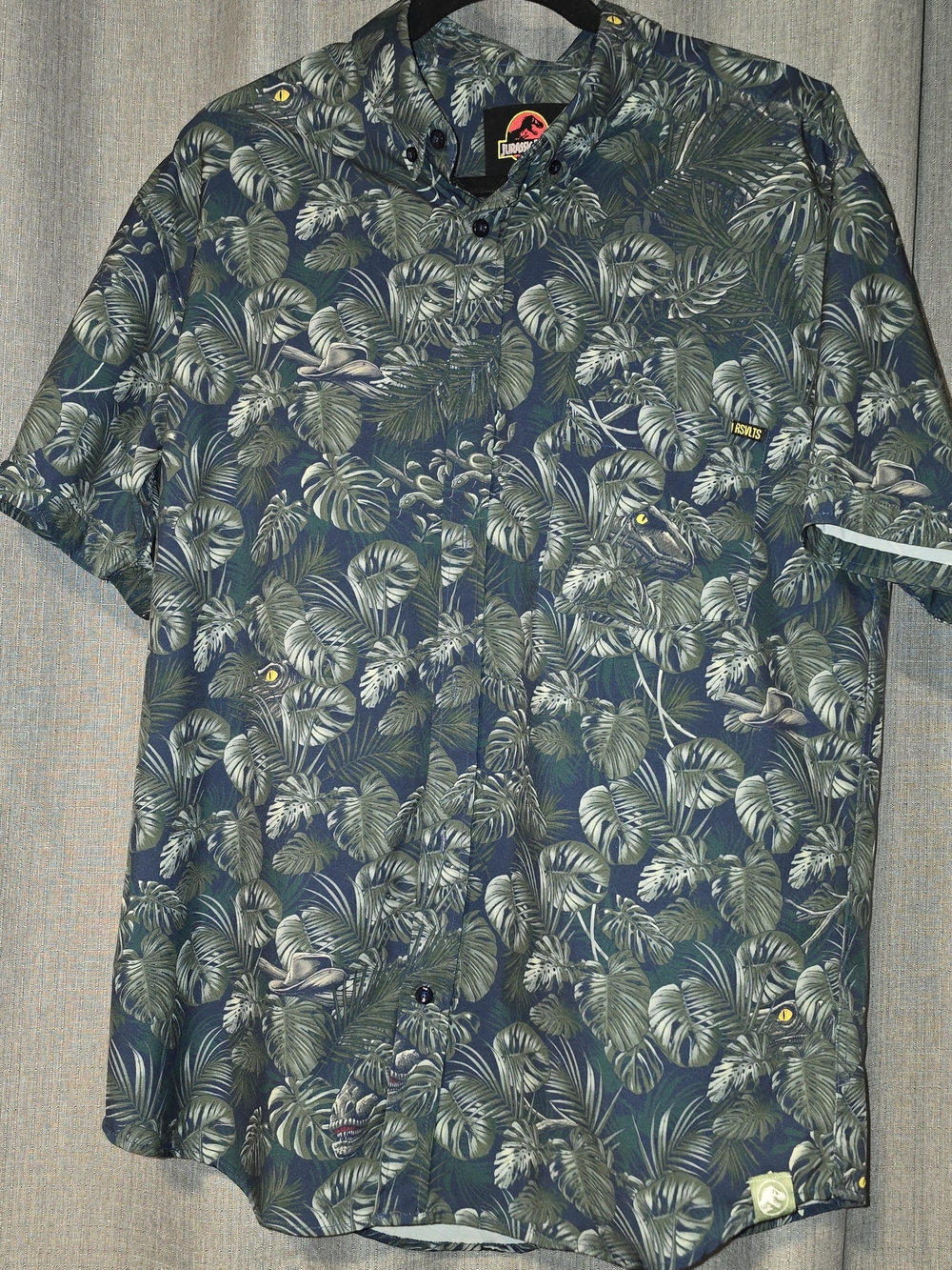 MENs JURASSIC PARK "CLEVER GIRL"KUNUFLEX Short Sleeve Shirt RSVLTS